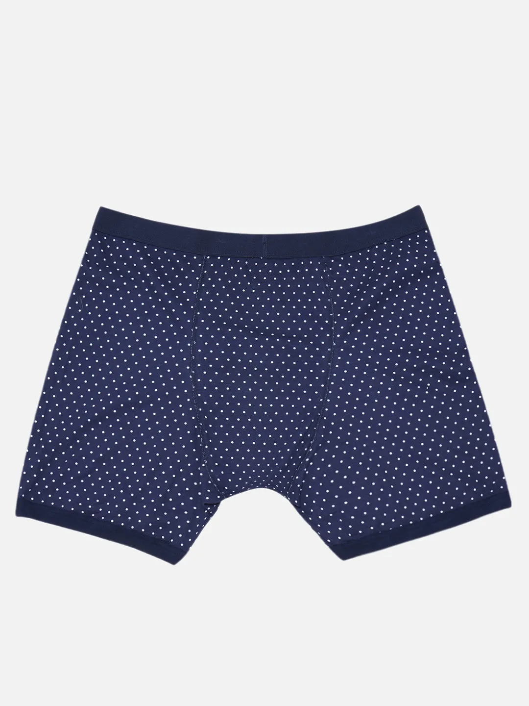 King Size - Plus Size Men's Pure Cotton Navy Blue Printed Trunk Innerwear