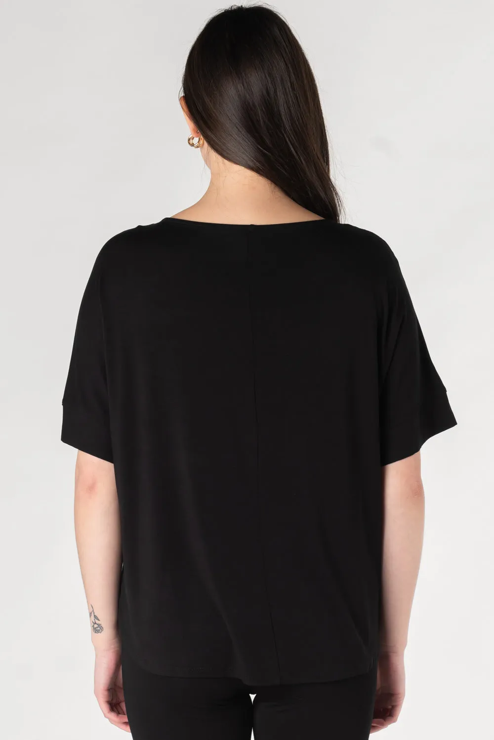 Laura Relaxed-Fit Bamboo Blouse - Black