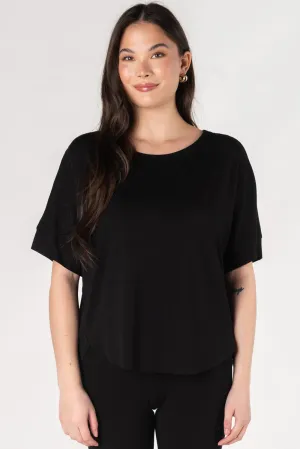 Laura Relaxed-Fit Bamboo Blouse - Black
