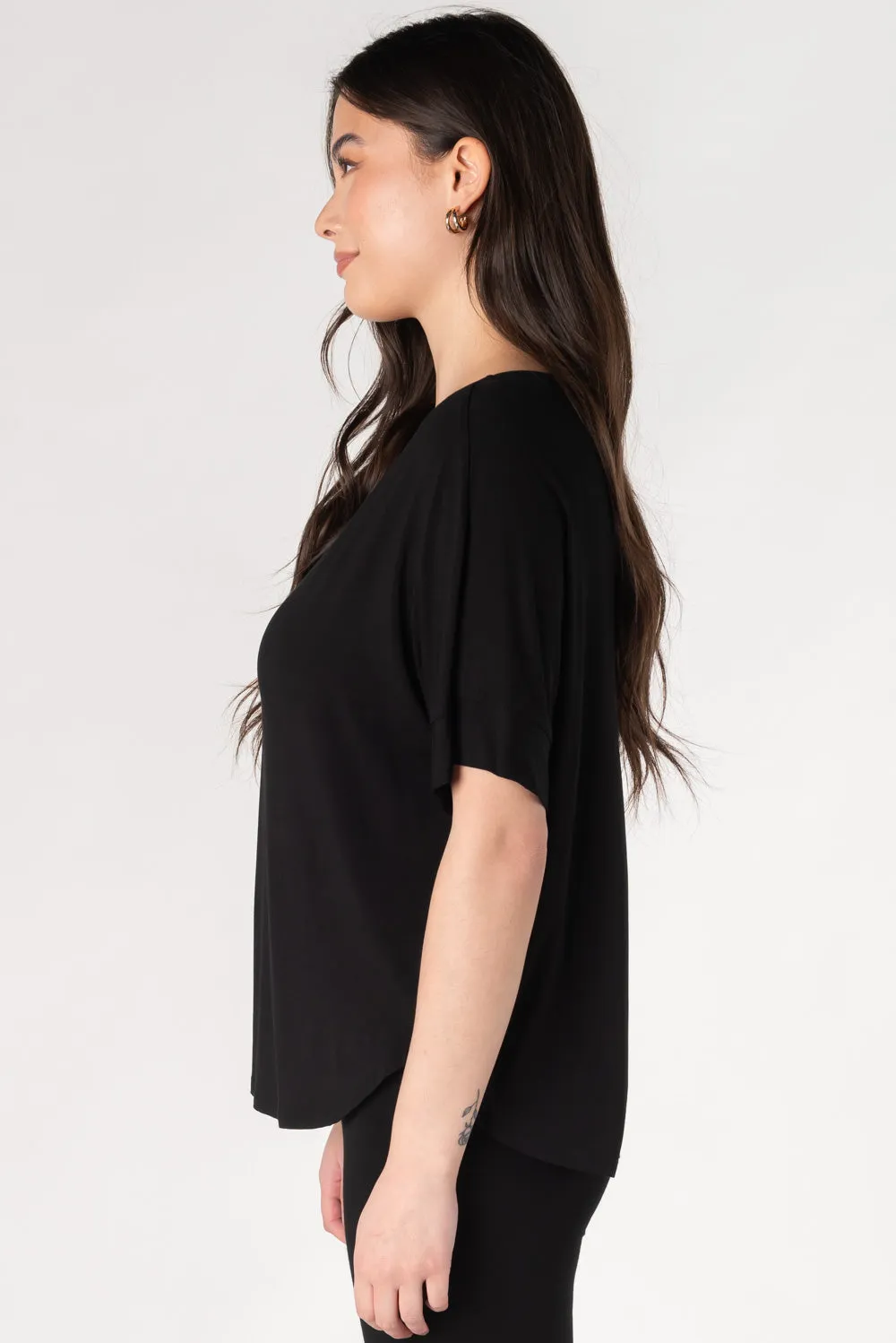 Laura Relaxed-Fit Bamboo Blouse - Black
