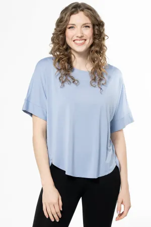 Laura Relaxed-Fit Bamboo Blouse - Powder Blue