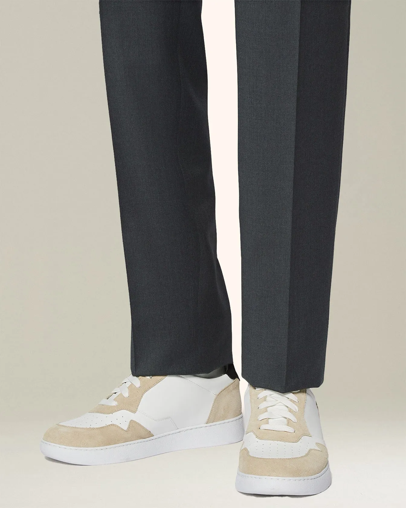 LEATHER SNEAKERS WITH SUEDE INSERTS