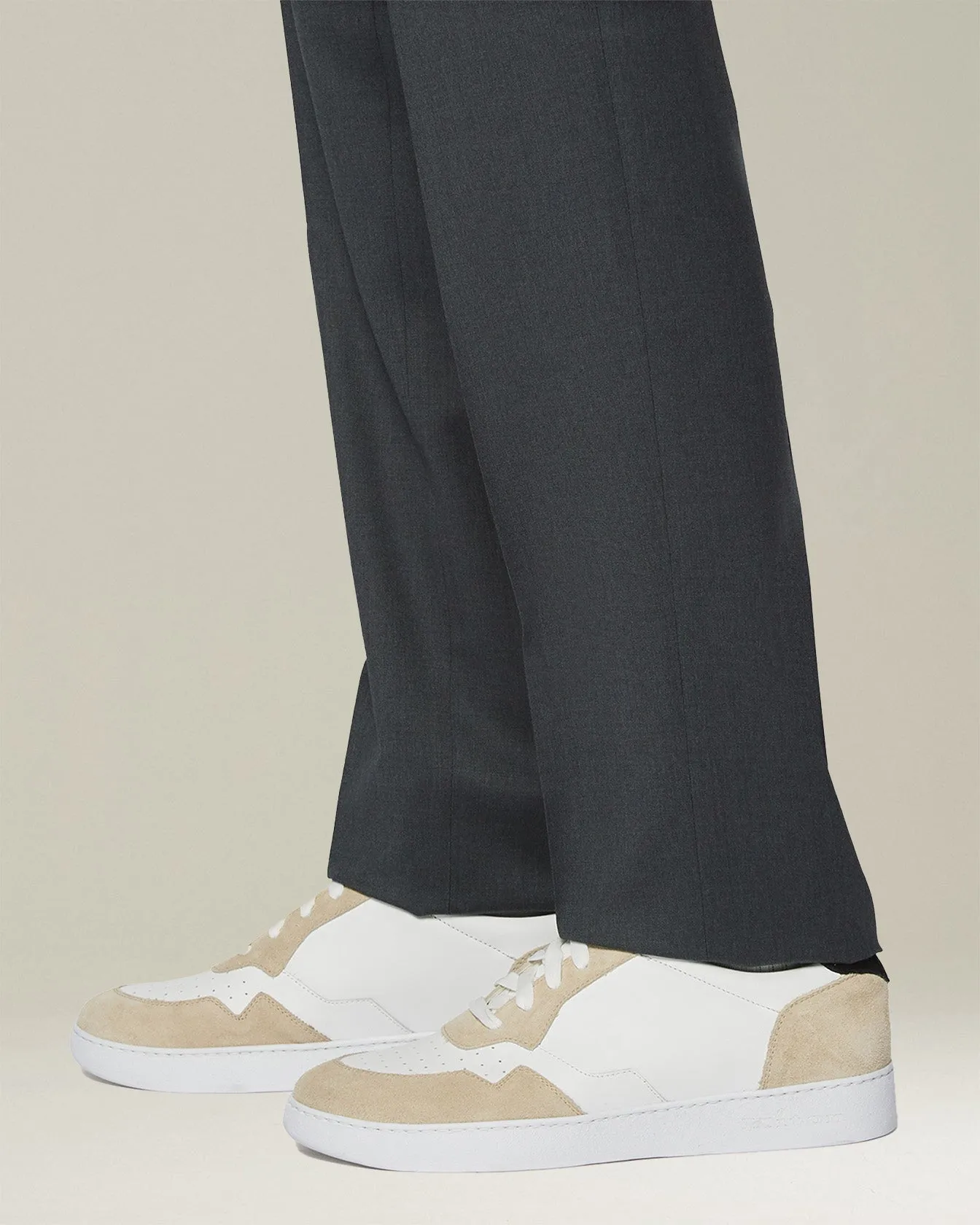 LEATHER SNEAKERS WITH SUEDE INSERTS