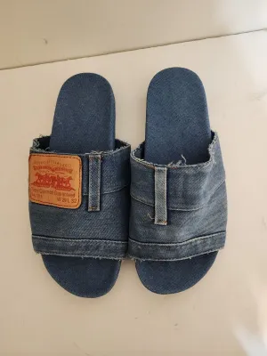 Levi's Denim Jeans Flat Front Slide Sandals   S5729538