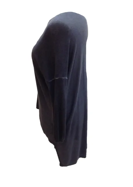 Long Lana Soft Fine Knit Jumper in Blue Made In Italy By Feathers Of Italy One Size