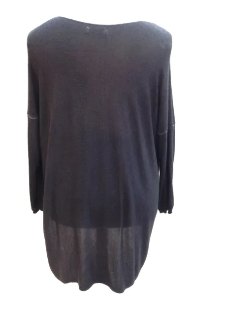 Long Lana Soft Fine Knit Jumper in Blue Made In Italy By Feathers Of Italy One Size