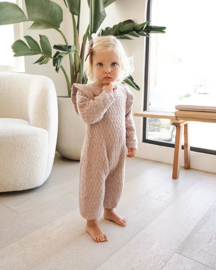 Long Sleeve Mira Knit Romper | Mauve