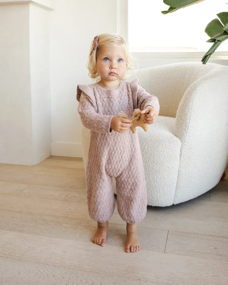 Long Sleeve Mira Knit Romper | Mauve