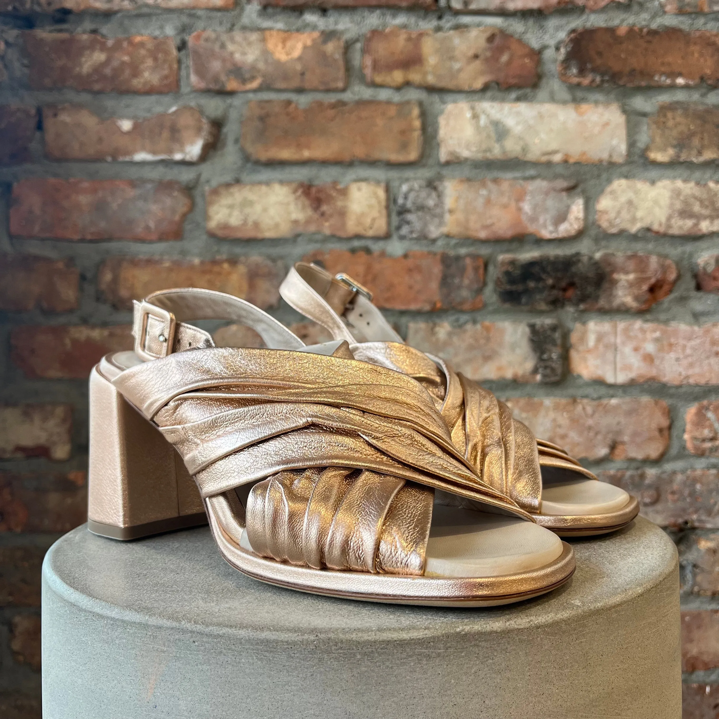LORENZO MASIERO ROSE GOLD SANDALS