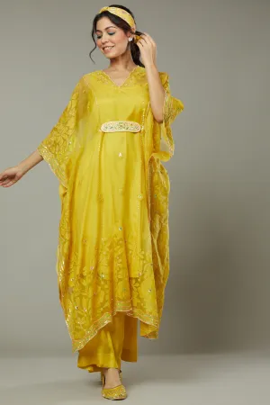 Mango Bite Candy Applique And Hand Ebroidered Kaftaan Set