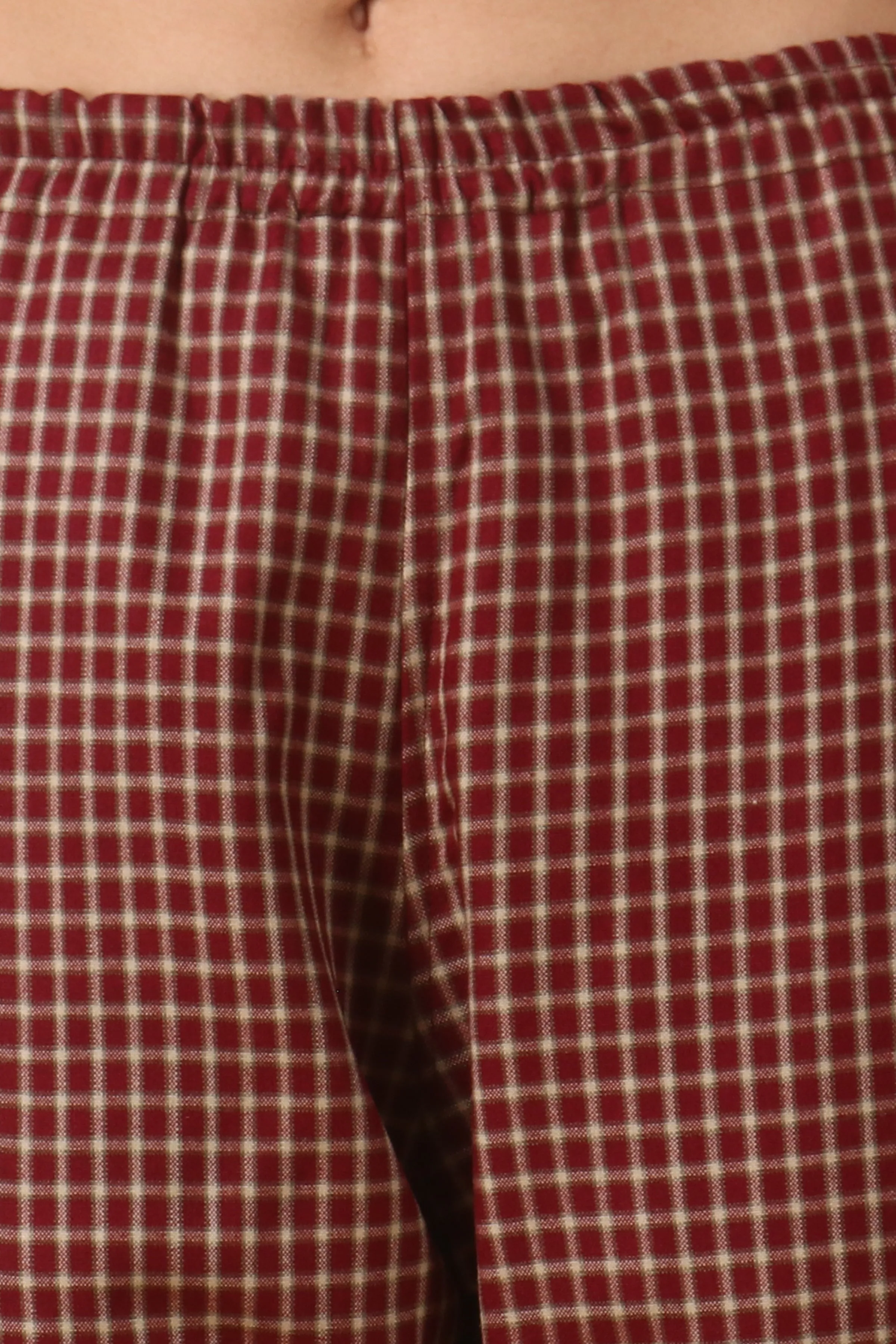 Maroon Checked Woollen Pajama