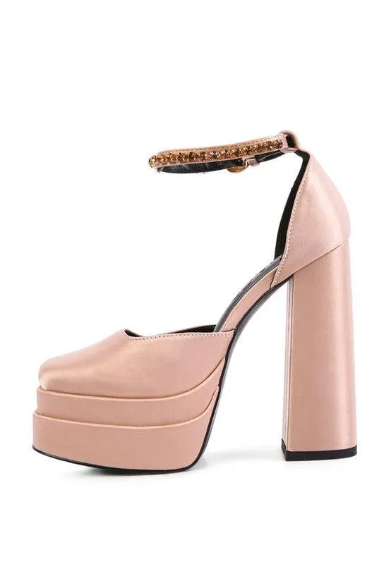 Martini Sky High Rampwalk Satin Sandals