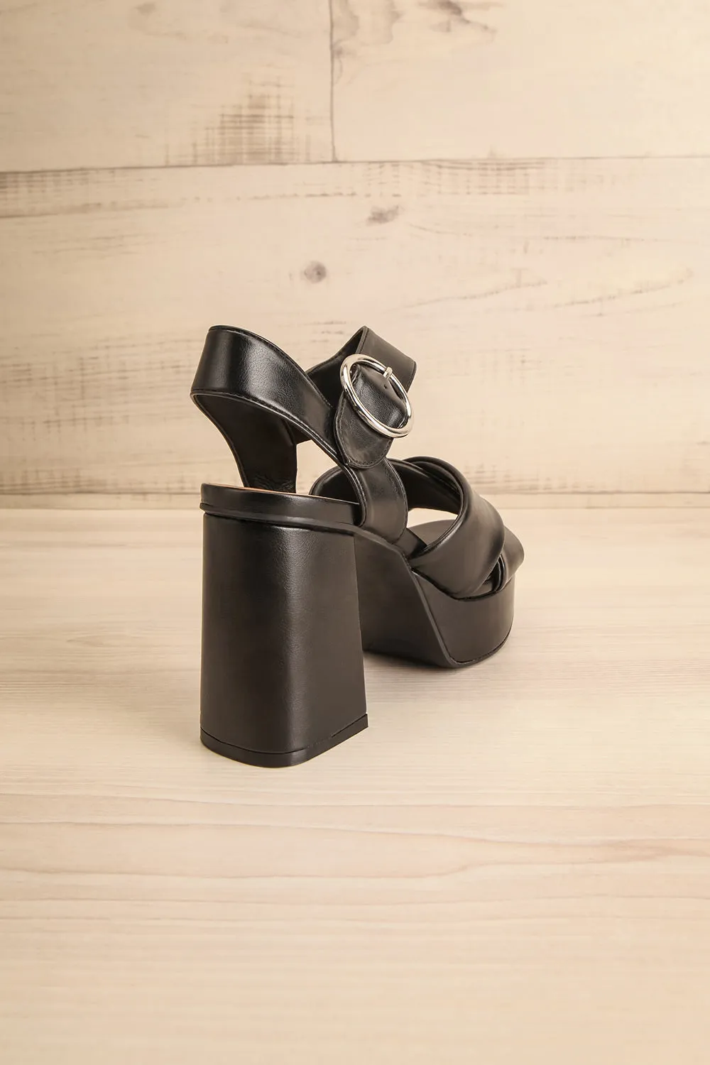 Miami Black | Platform Heeled Sandals
