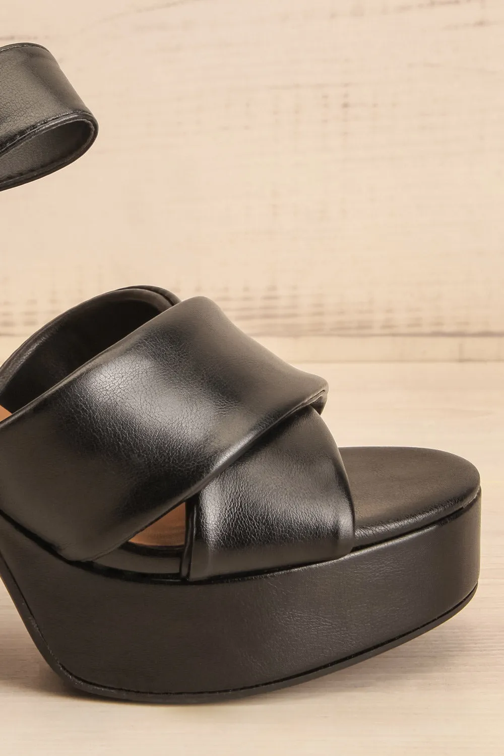Miami Black | Platform Heeled Sandals