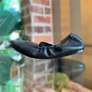 MOSCHINO Black Nappa Leather Logo Lettering Ballet Flats SZ39(9US) TS3931