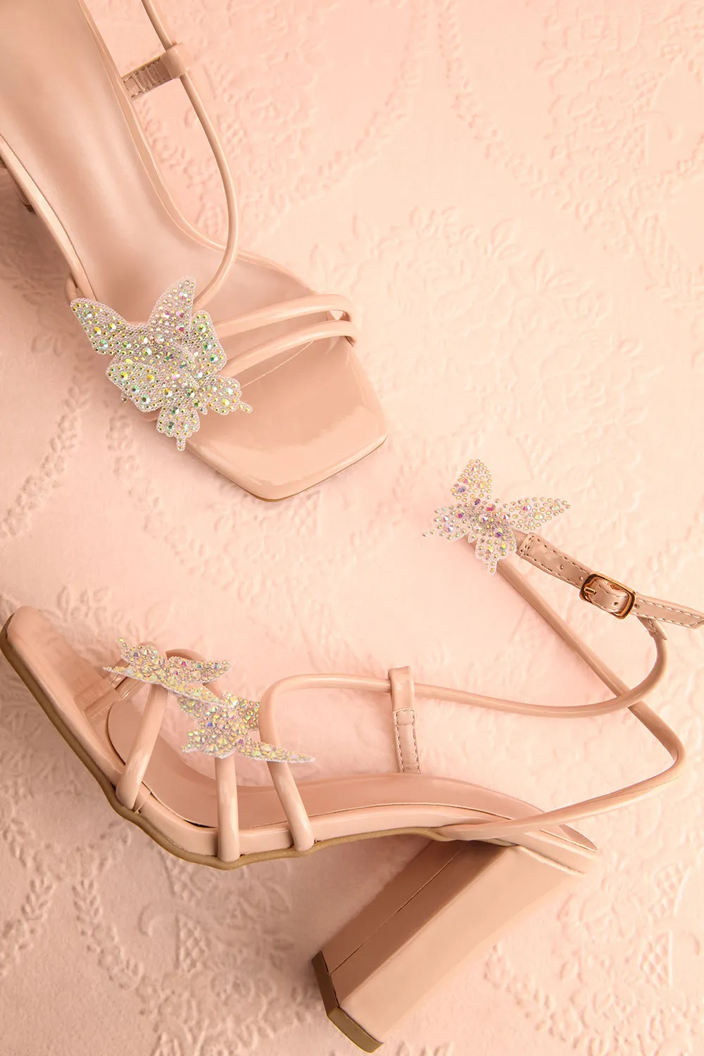Nabilera | Strappy Heel Sandals w/ Butterflies