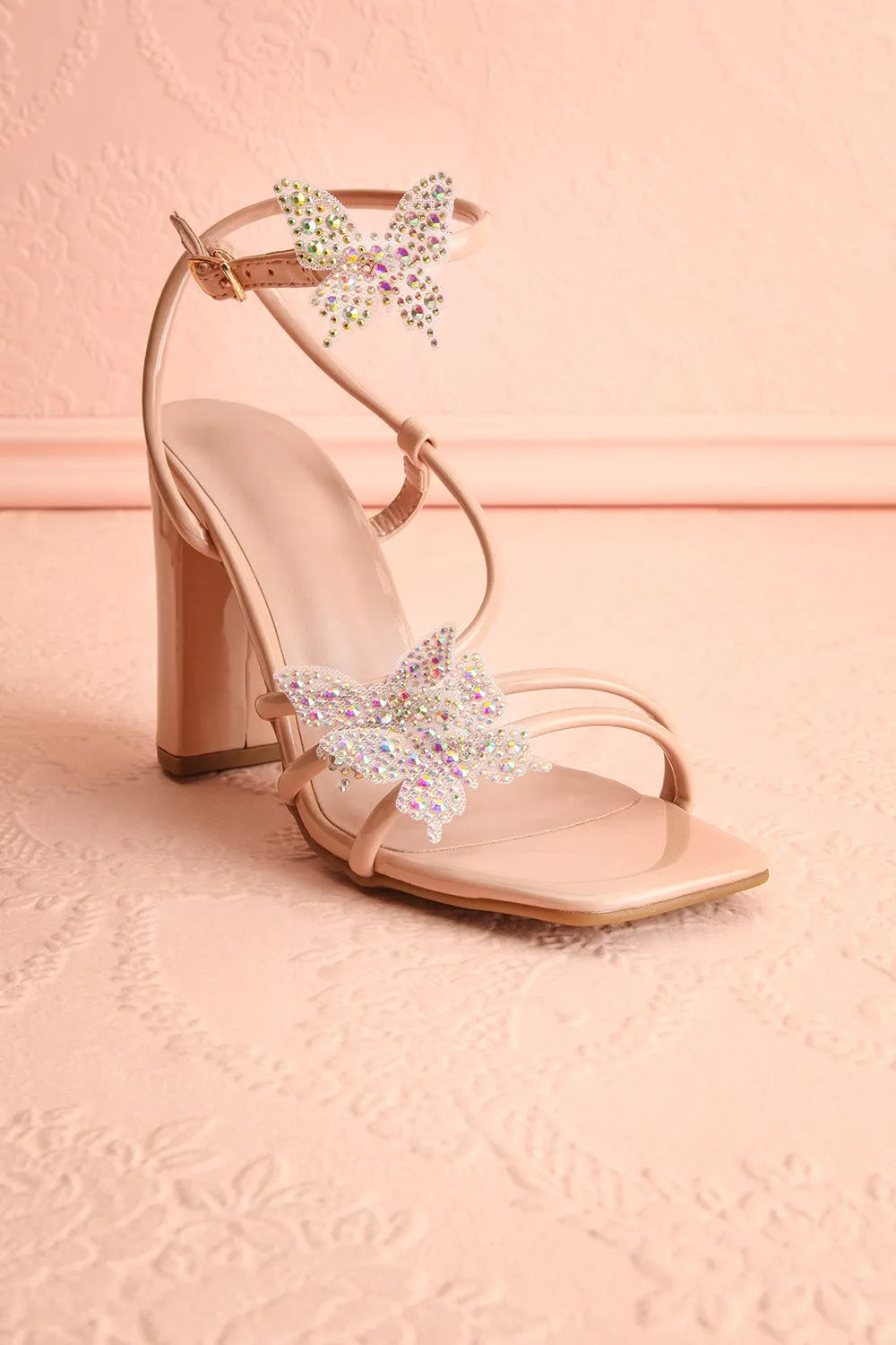 Nabilera | Strappy Heel Sandals w/ Butterflies