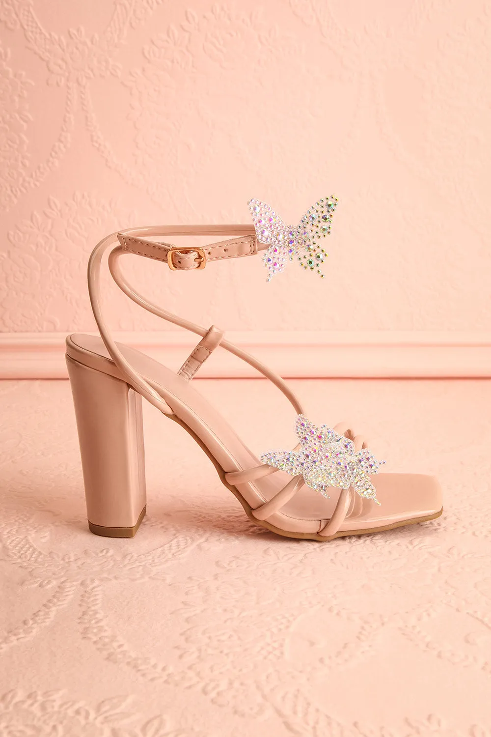 Nabilera | Strappy Heel Sandals w/ Butterflies