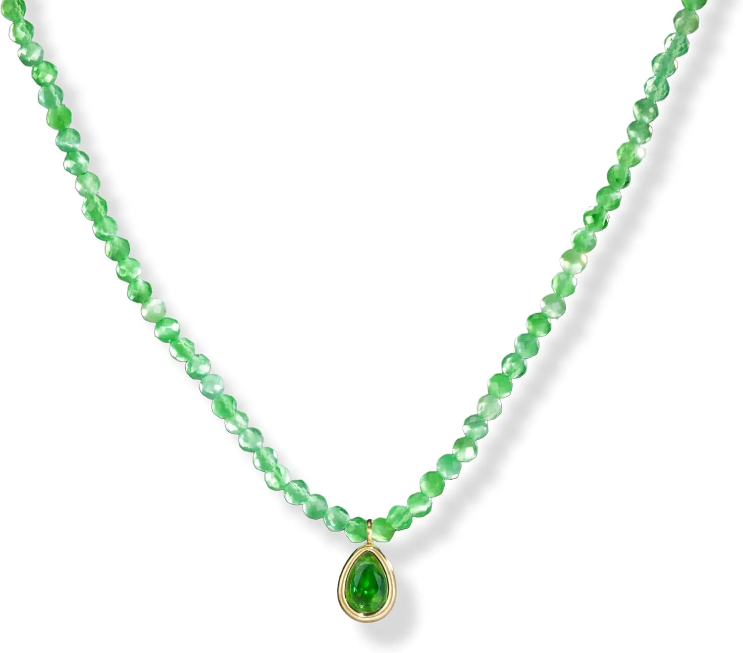 Natural Gemstone Necklace Opal Pendant Elegant Minimalist Jewelry for Women