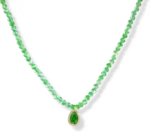 Natural Gemstone Necklace Opal Pendant Elegant Minimalist Jewelry for Women
