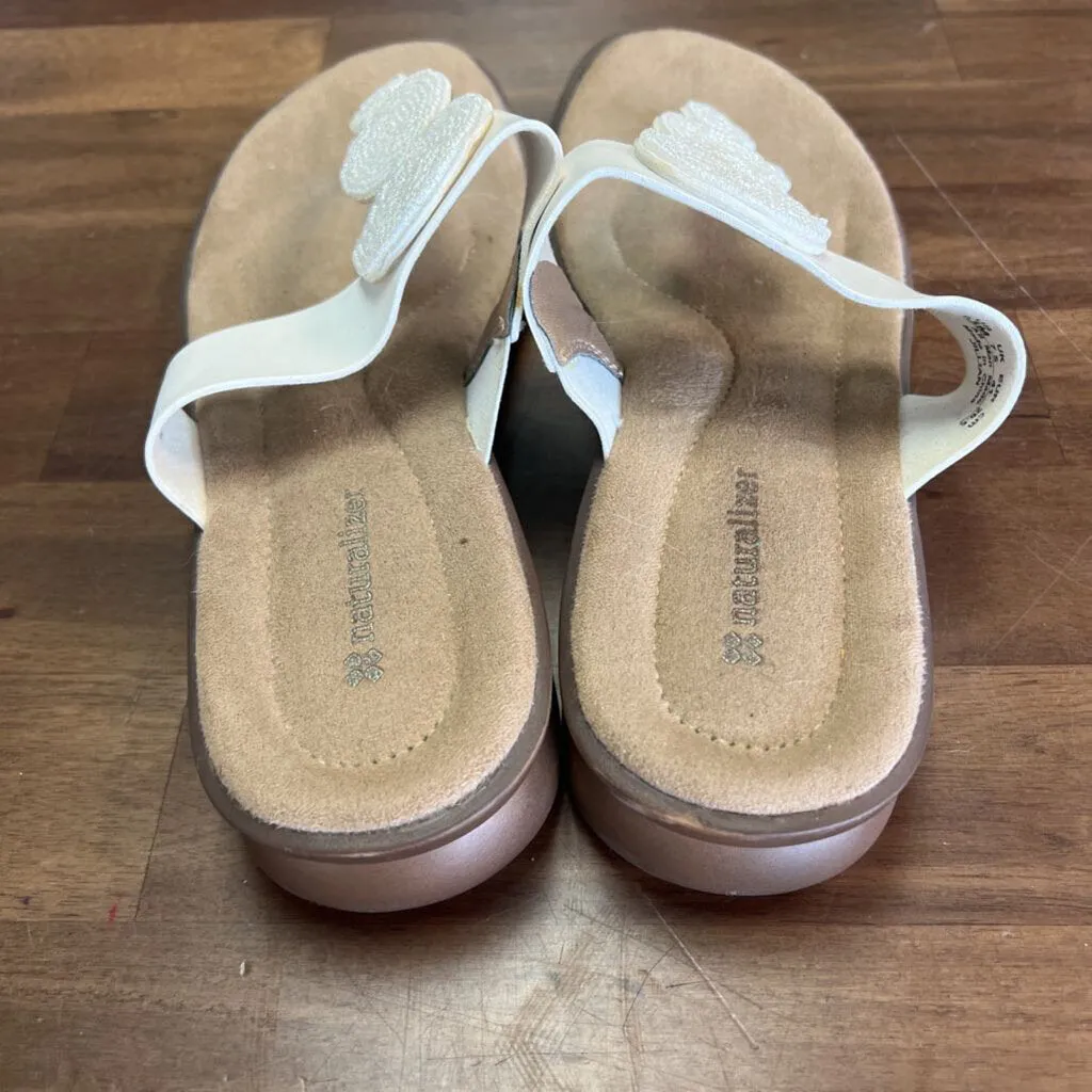 Naturalizer Beaded Strap Wedge Sandals 9.5