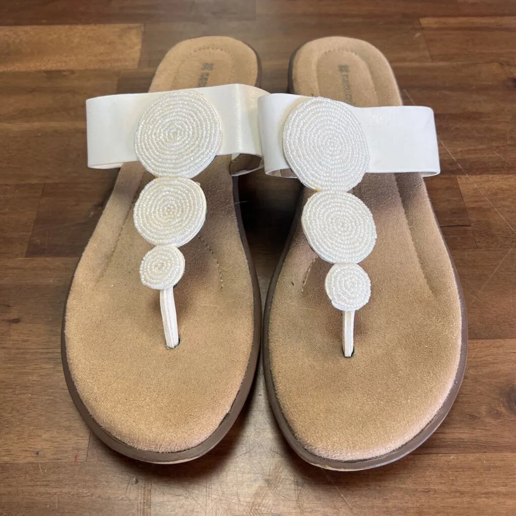 Naturalizer Beaded Strap Wedge Sandals 9.5