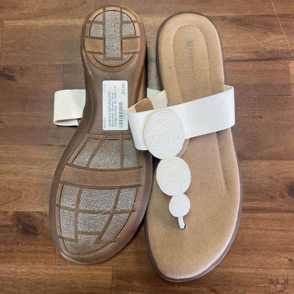 Naturalizer Beaded Strap Wedge Sandals 9.5