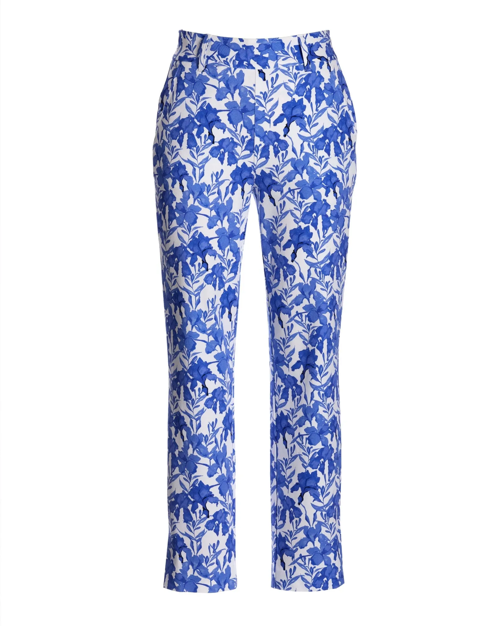Newport Ocean Fleurs Print Twill Pull On Crop Pant Blue