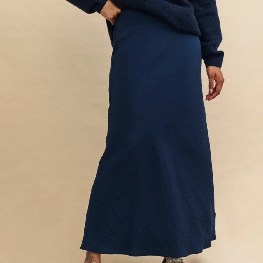 Nobody's Child Navy Slip Mila Midi Skirt