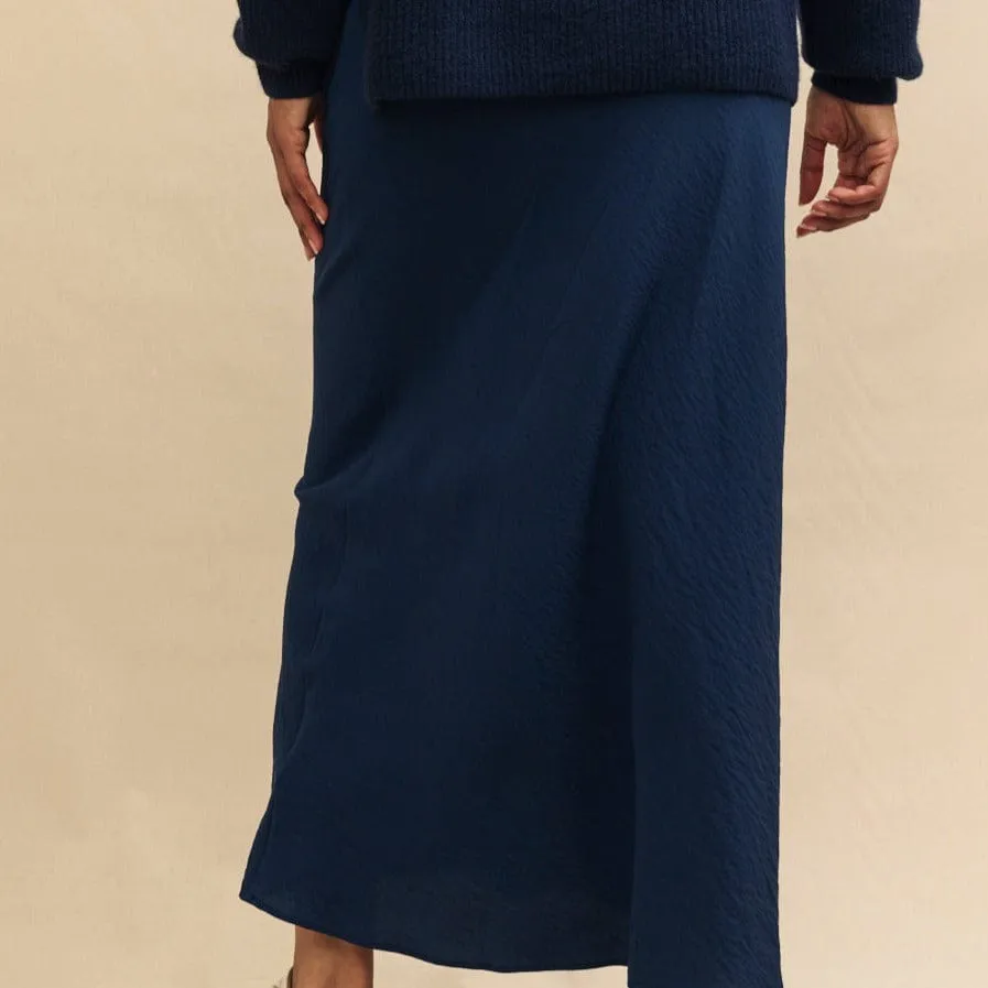 Nobody's Child Navy Slip Mila Midi Skirt