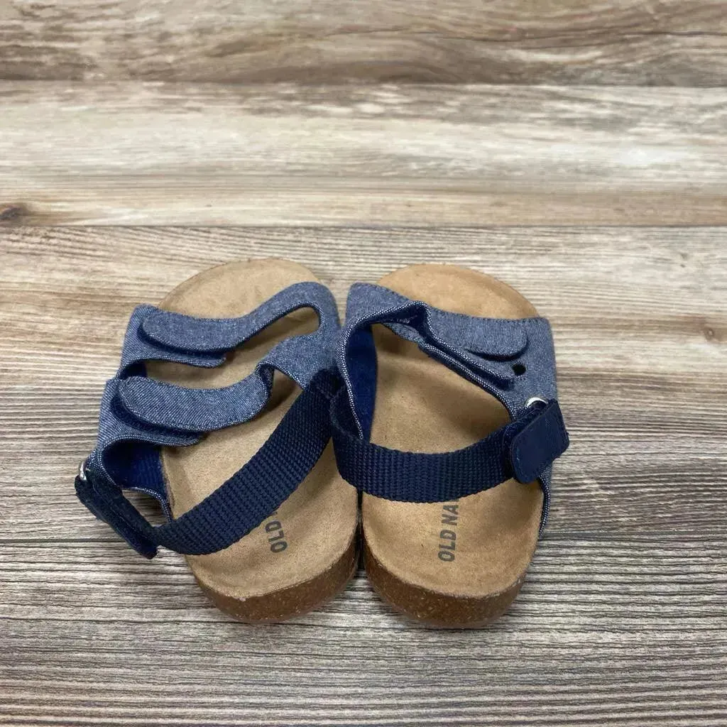 Old Navy Chambray Double Buckle Sandals sz 9c