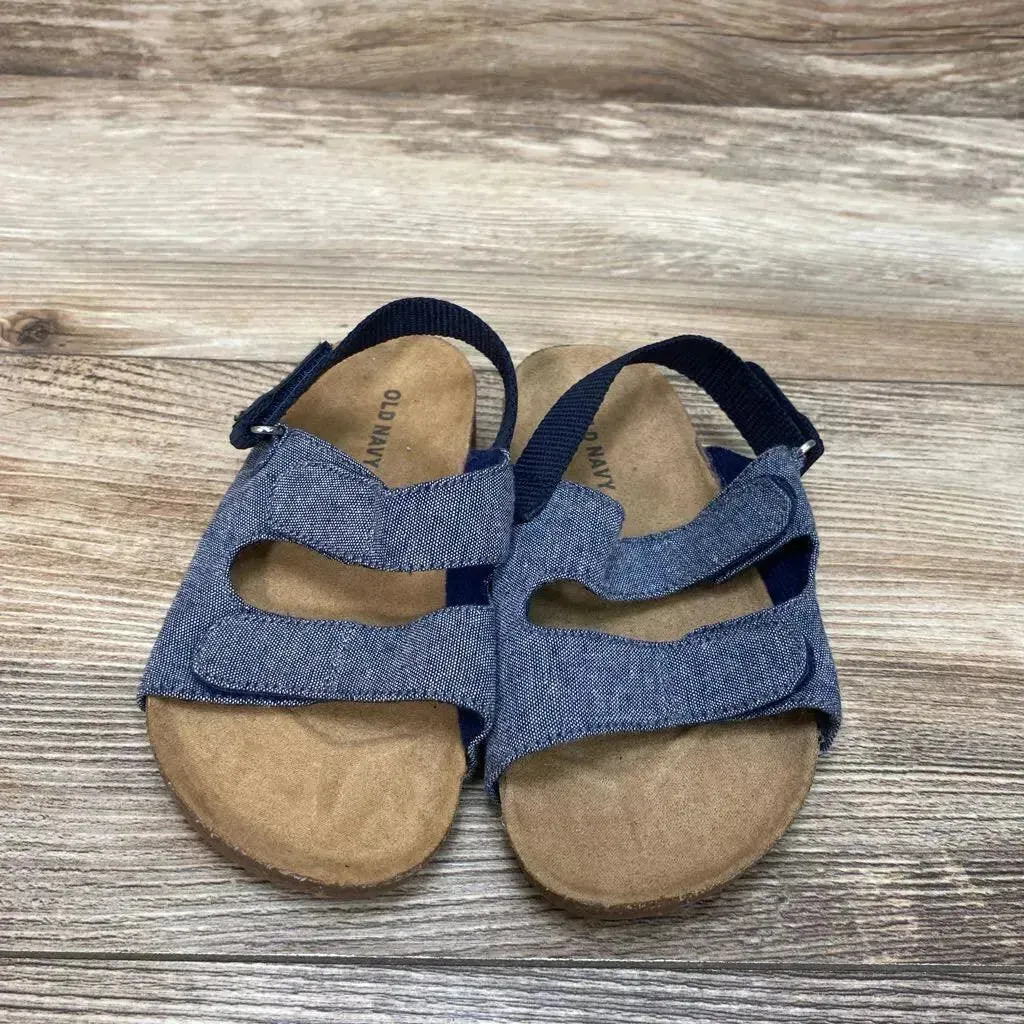 Old Navy Chambray Double Buckle Sandals sz 9c