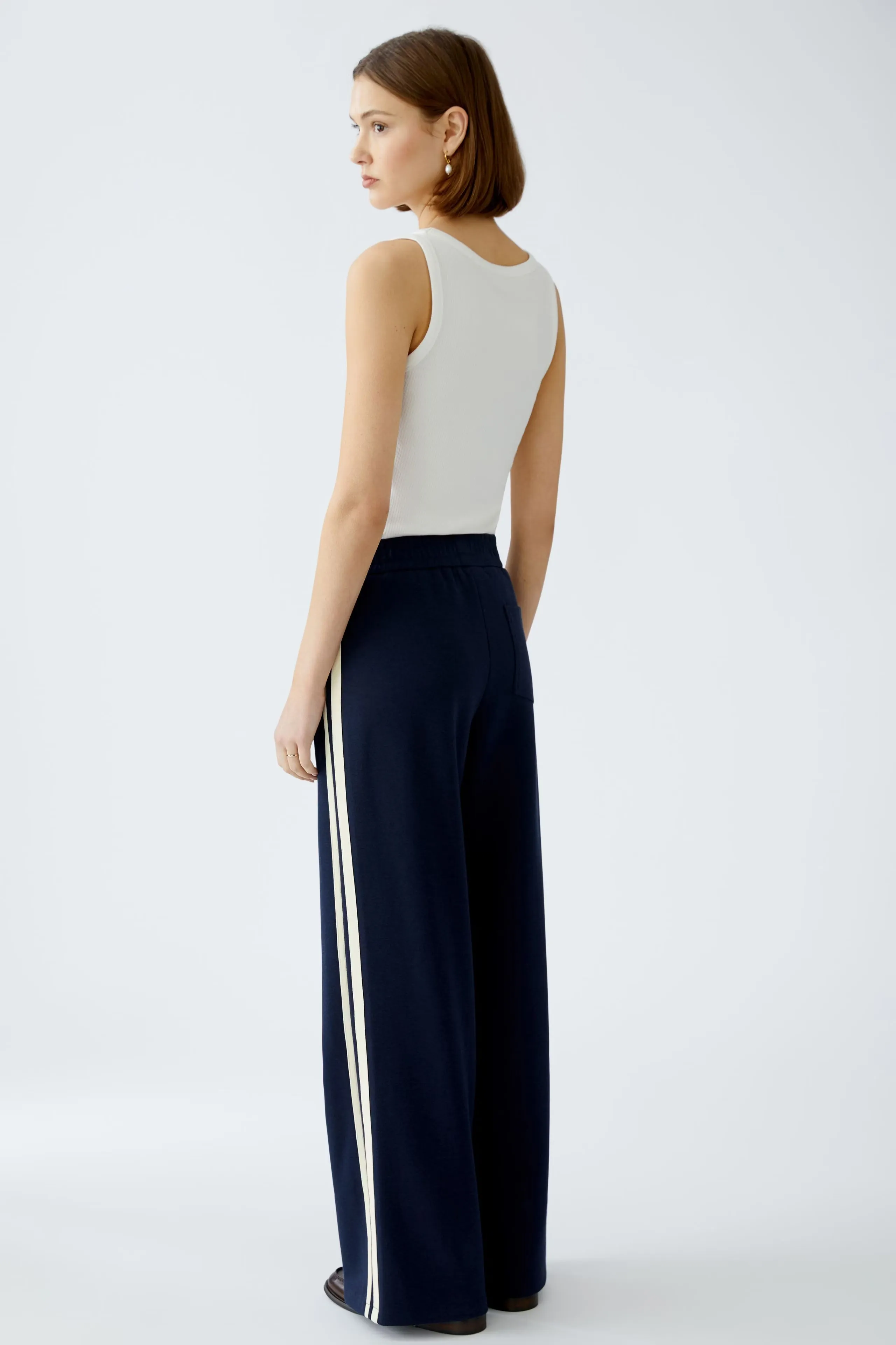 Oui Wide Leg Trouser with Side Stripe
