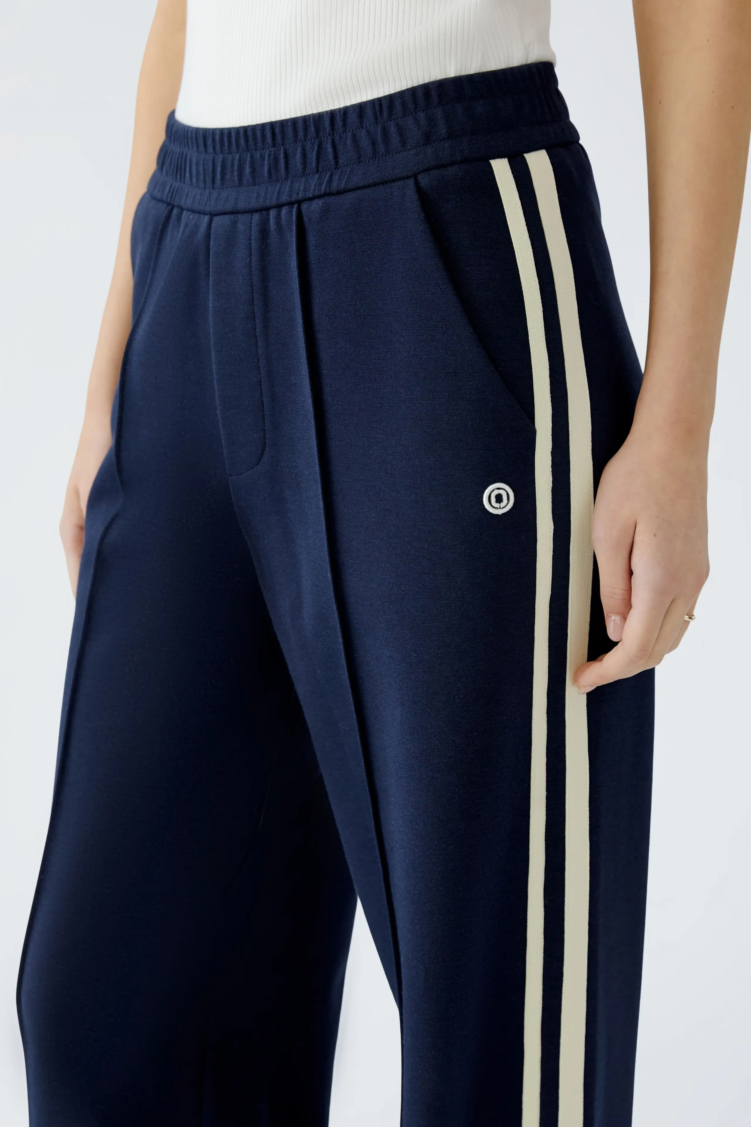 Oui Wide Leg Trouser with Side Stripe