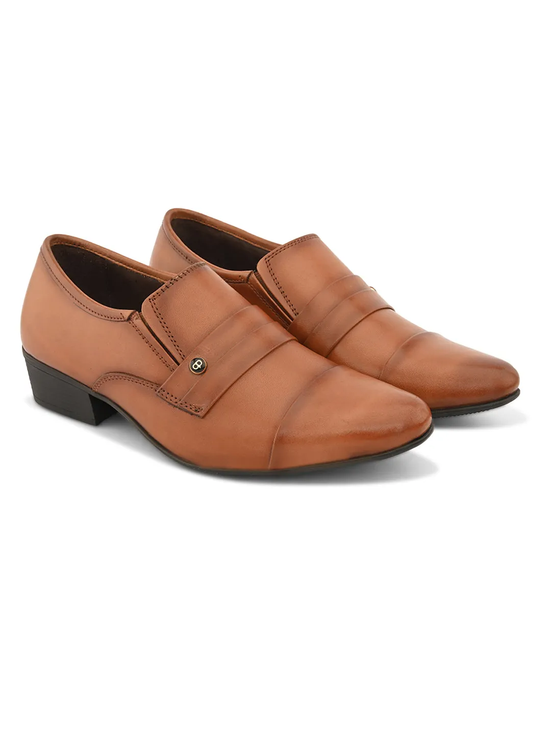 Pelle Albero Cognac Oxford Cuban Heels Shoes