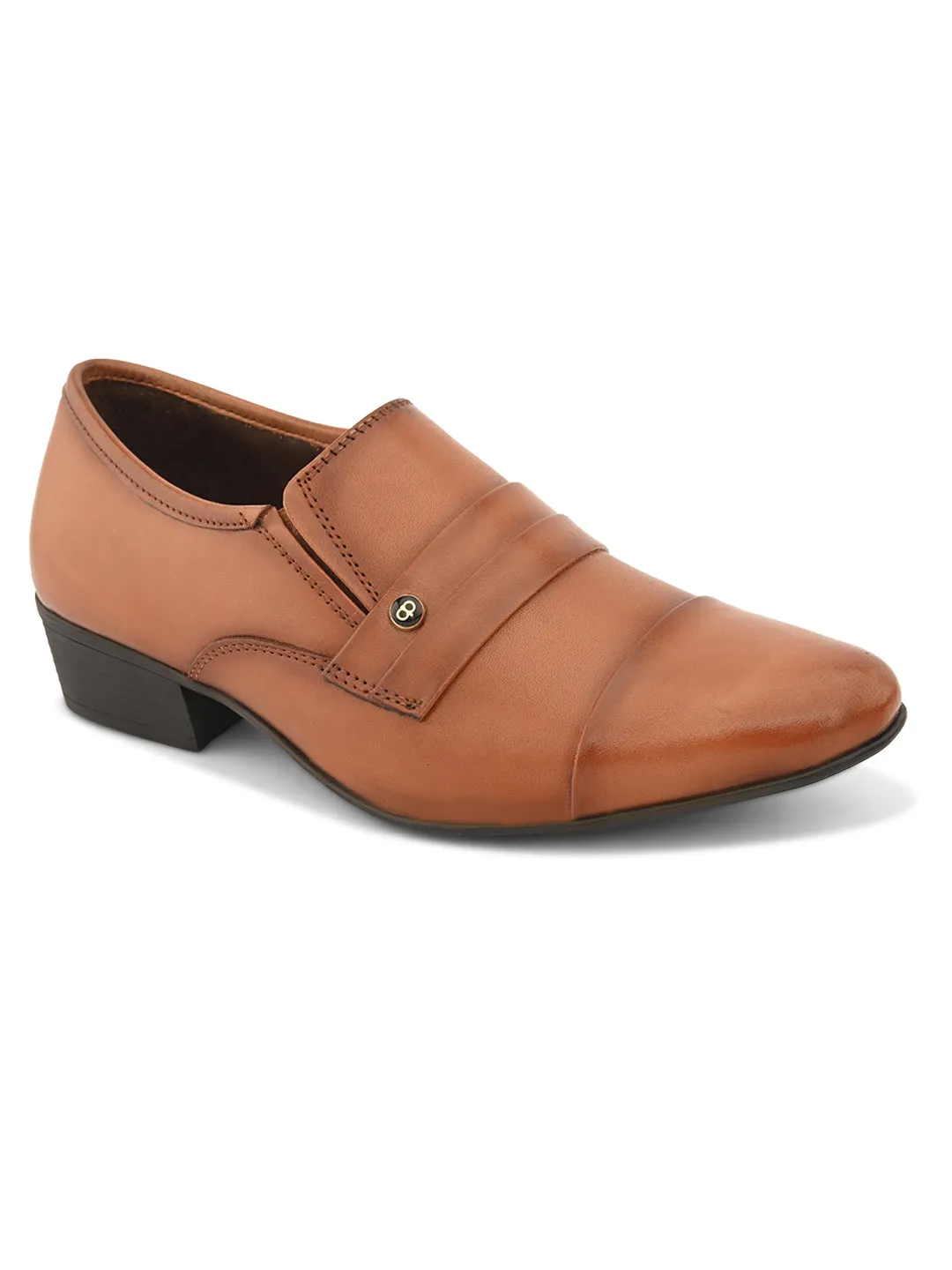 Pelle Albero Cognac Oxford Cuban Heels Shoes