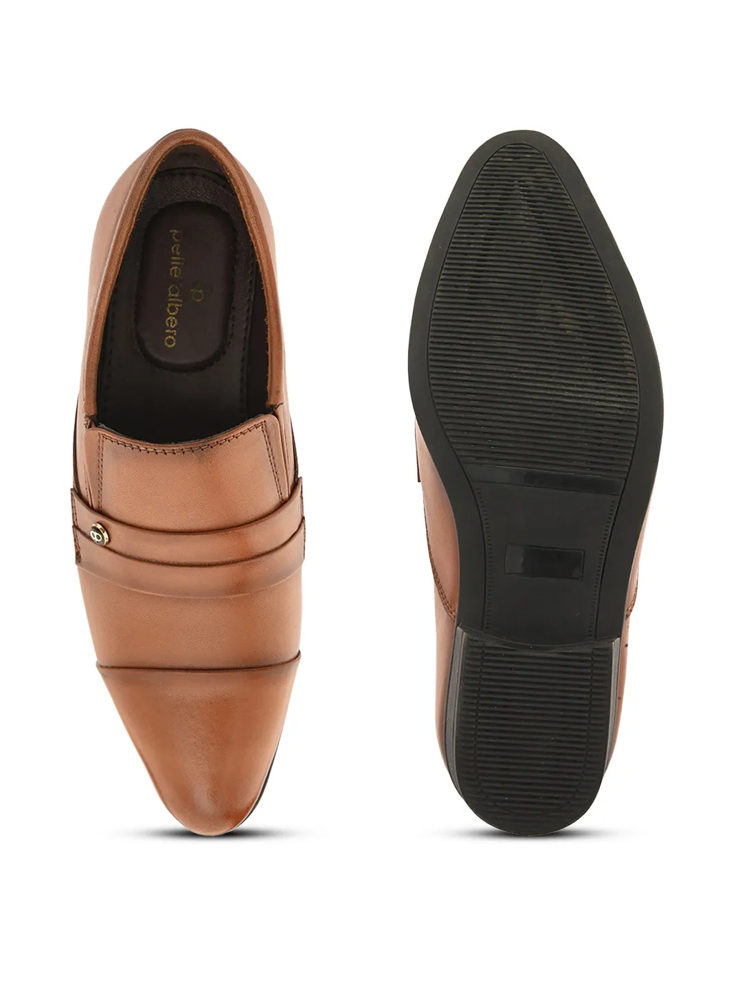 Pelle Albero Cognac Oxford Cuban Heels Shoes