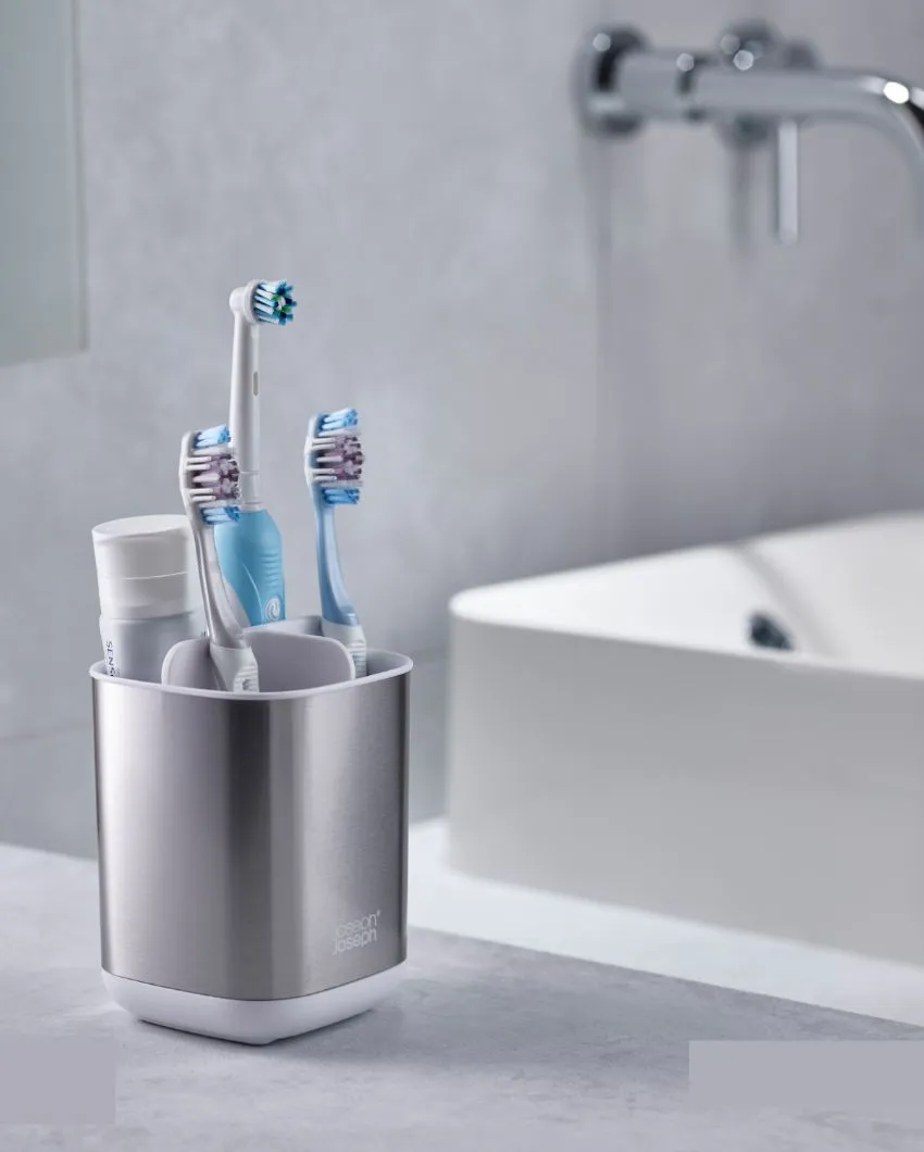 Polypropylene Easy Store Steel Toothbrush Caddy