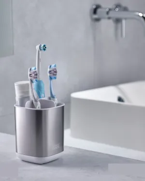 Polypropylene Easy Store Steel Toothbrush Caddy