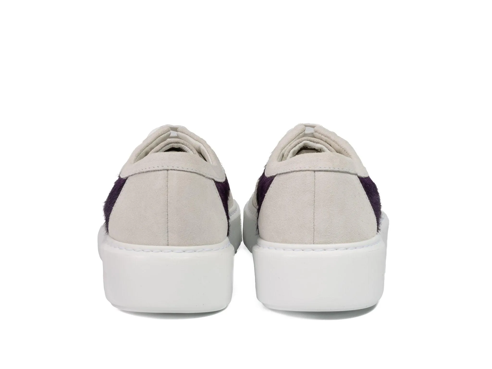 Purple Hair-on-hide Trainer Model 001 with White Suede