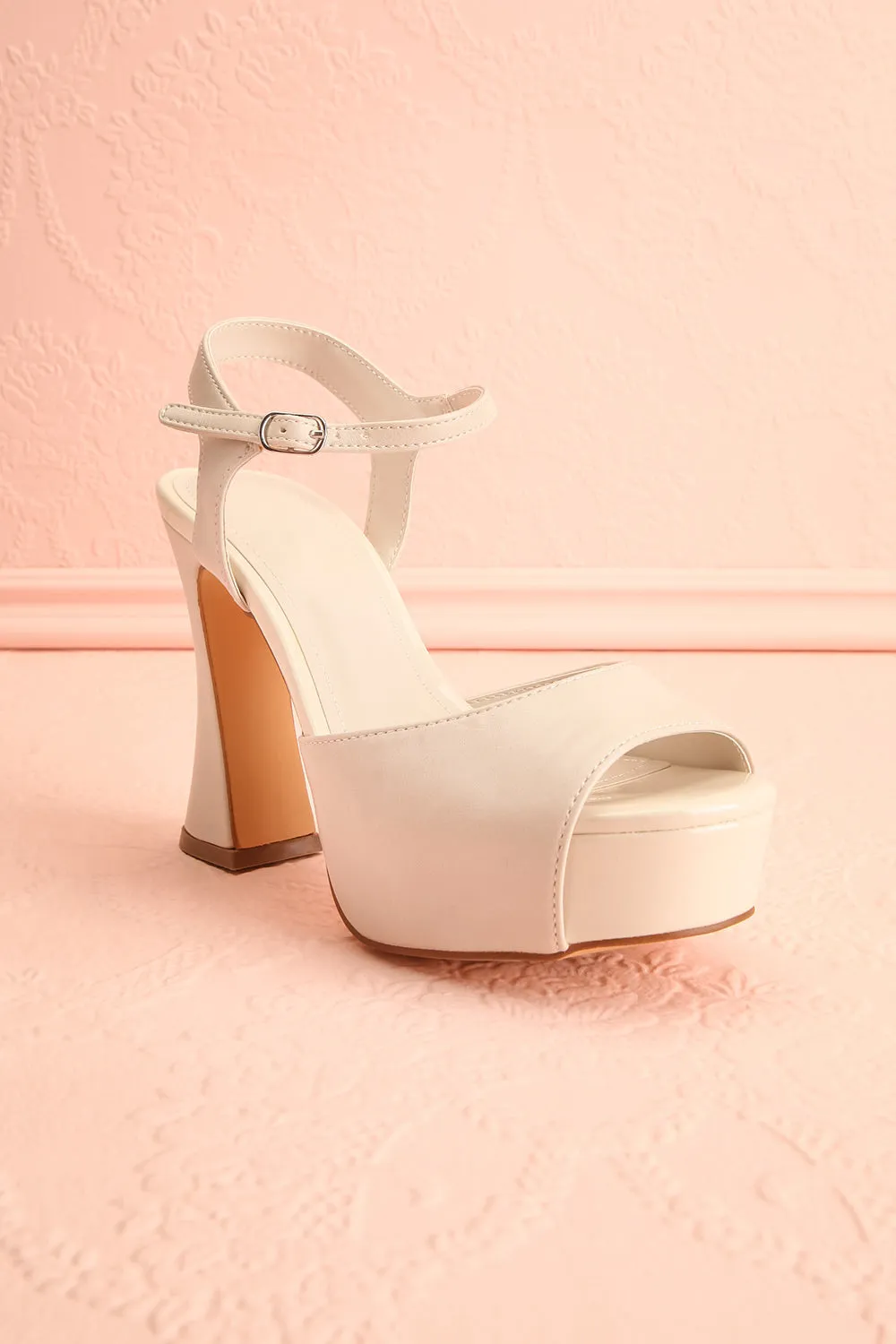 Quando Ivory | Platform Heeled Sandals