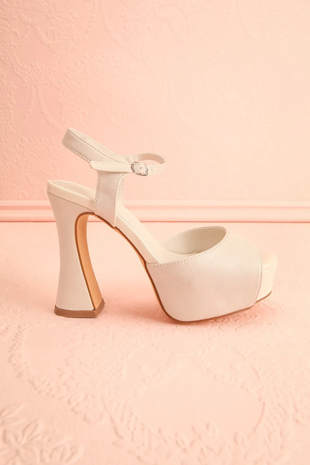 Quando Ivory | Platform Heeled Sandals