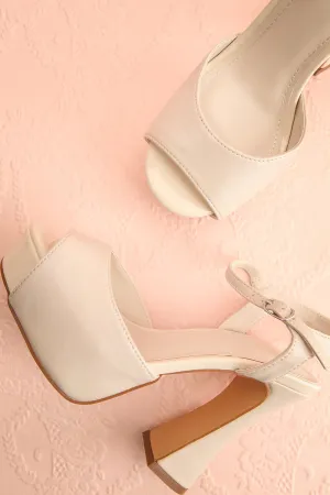 Quando Ivory | Platform Heeled Sandals