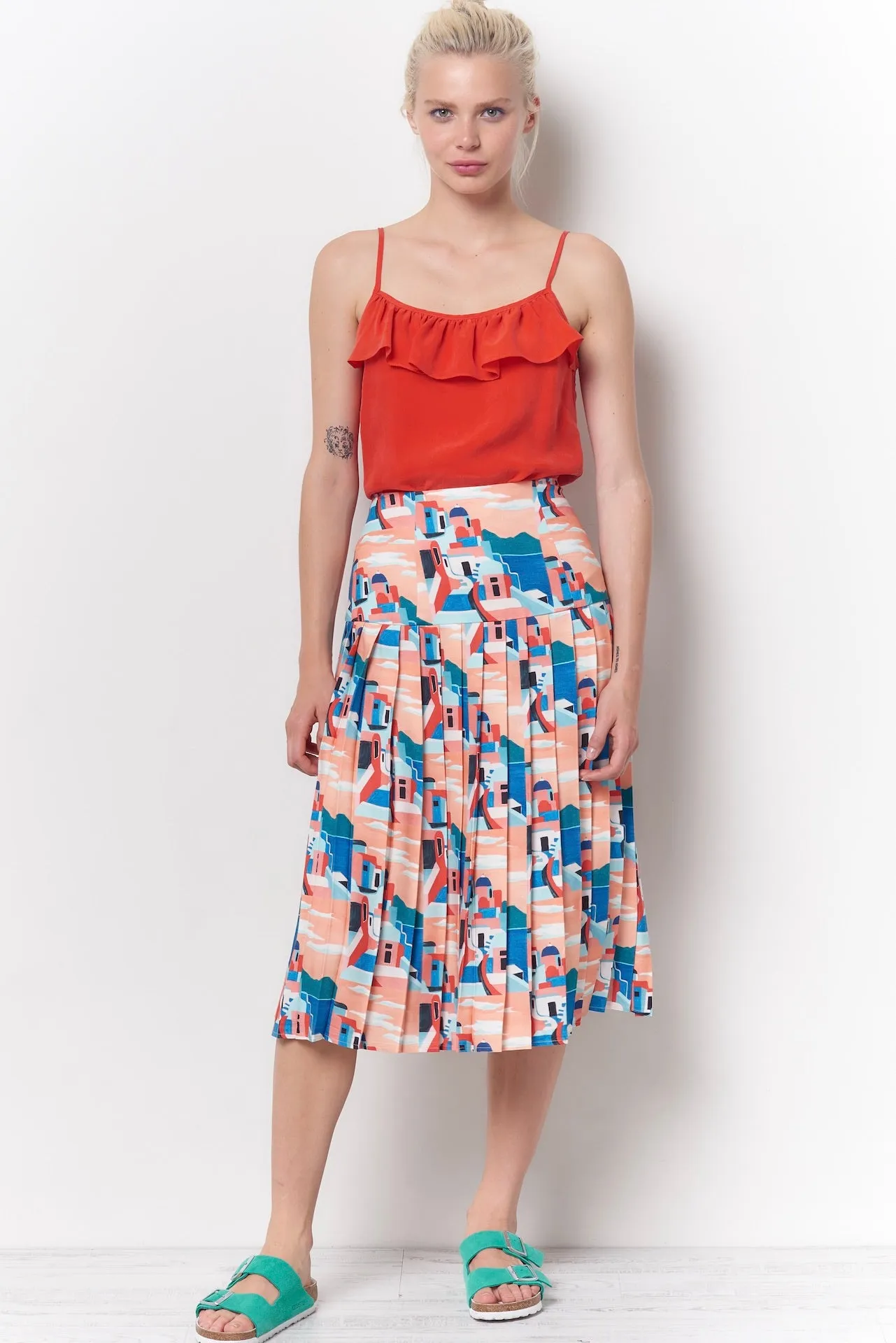 RAVEN Ruffle Neck Slip Top - Cupro