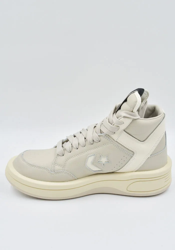 RICK OWENS DRKSHDW X CONVERSED DC02DX960 A10R0 TURBOWPN MID-TOP SNEAKERS OYSTER  (New season SS25)