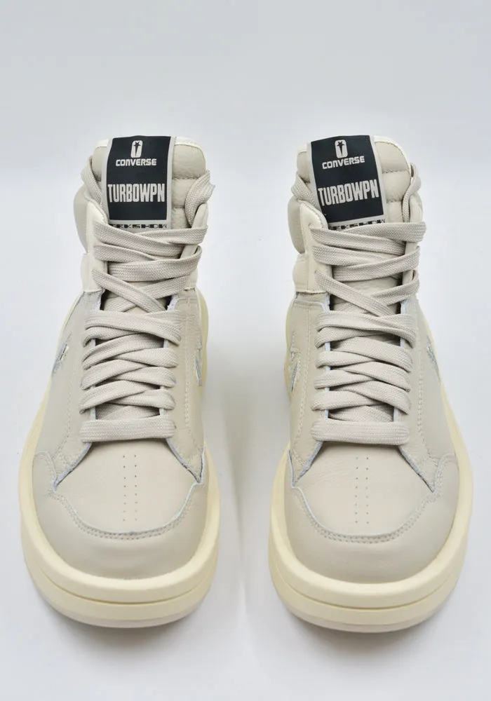 RICK OWENS DRKSHDW X CONVERSED DC02DX960 A10R0 TURBOWPN MID-TOP SNEAKERS OYSTER  (New season SS25)