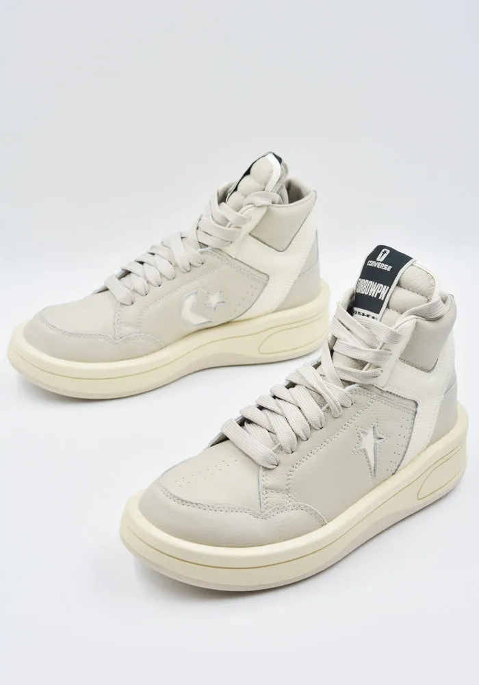 RICK OWENS DRKSHDW X CONVERSED DC02DX960 A10R0 TURBOWPN MID-TOP SNEAKERS OYSTER  (New season SS25)