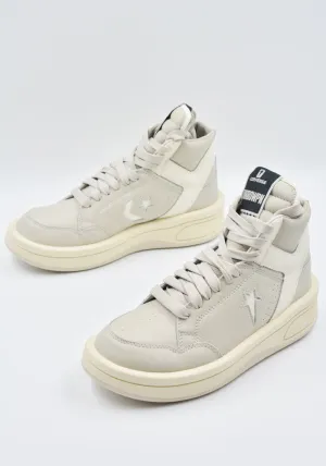 RICK OWENS DRKSHDW X CONVERSED DC02DX960 A10R0 TURBOWPN MID-TOP SNEAKERS OYSTER  (New season SS25)