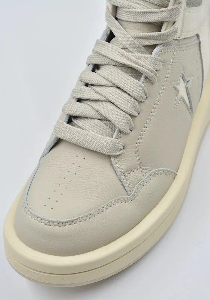 RICK OWENS DRKSHDW X CONVERSED DC02DX960 A10R0 TURBOWPN MID-TOP SNEAKERS OYSTER  (New season SS25)