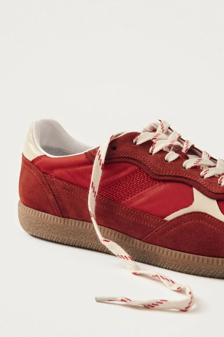 Rife Sheen Red Leather Sneakers
